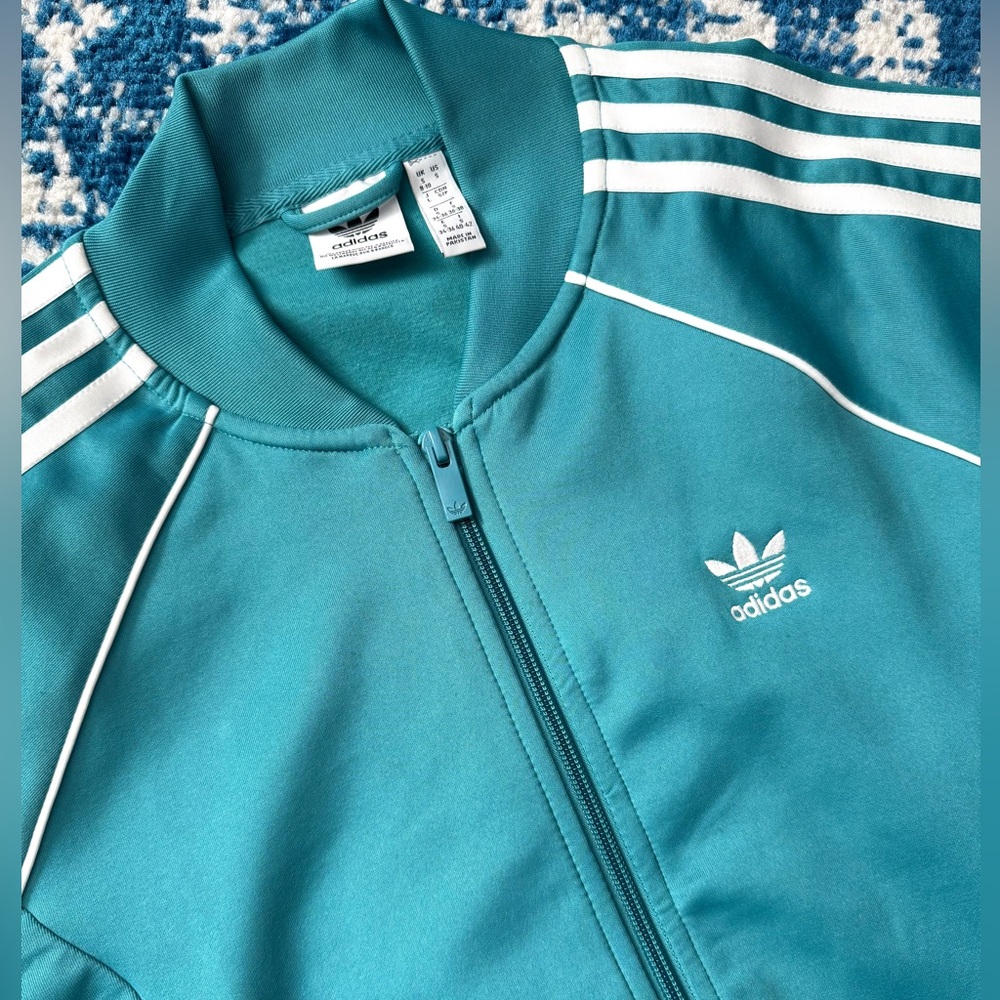 2pcs Adidas Aqua blue Tracksuit with White Accents - Picture 3 of 14